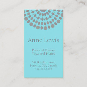 Light Blue und Grau Simple Mandala Business Card Visitenkarte
