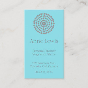 Light Blue und Gray Mandala Business Card Visitenkarte