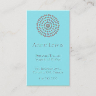 Light Blue und Gray Mandala Business Card Visitenkarte