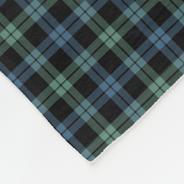 Light Blue und Green Campbell Clan Ancient Tartan Fleecedecke (Ecke)