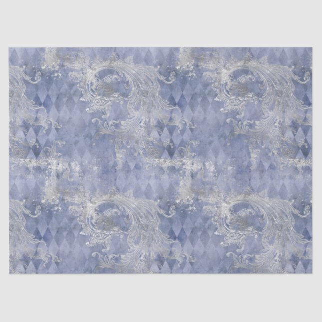 Light Blue und Silver Filigree Decoupage  Seidenpapier (Vorderseite)