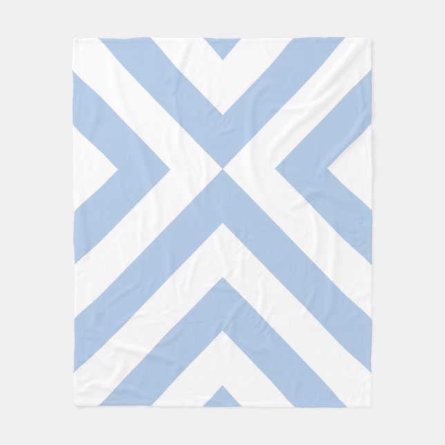 Light Blue und White Chevrons Fleecedecke (Vorderseite)