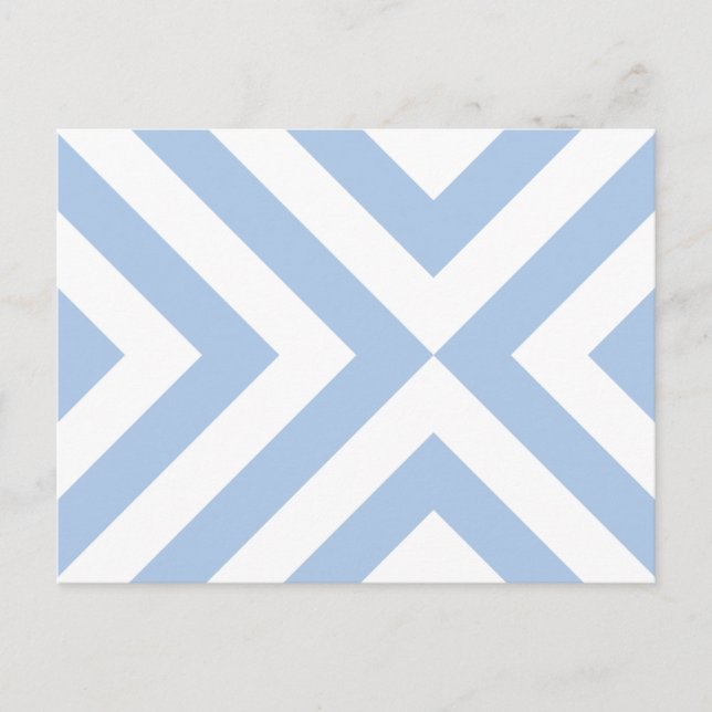 Light Blue und White Chevrons Postkarte (Vorderseite)