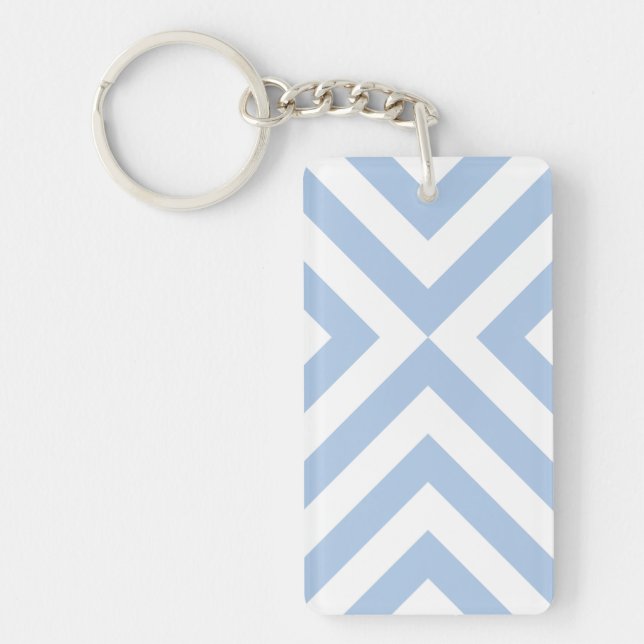 Light Blue und White Chevrons Schlüsselanhänger (Vorderseite)
