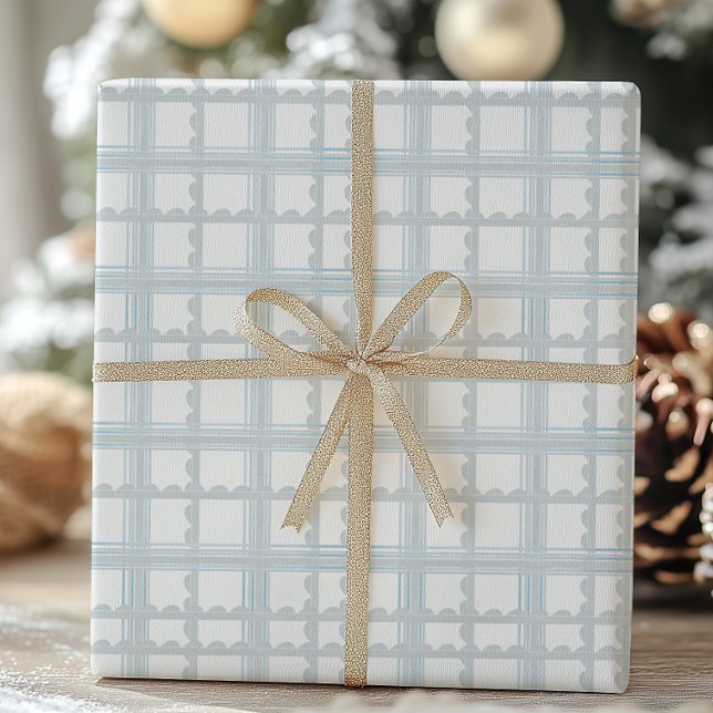Light Blue und White Kariert Geschenkpapier (Von Creator hochgeladen)