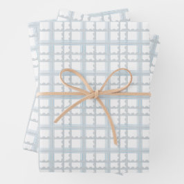 Light Blue und White Kariert Geschenkpapier Set