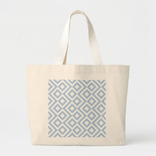 Light Blue und White Meander Jumbo Stoffbeutel