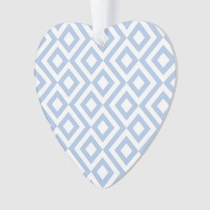 Light Blue und White Meander Ornament
