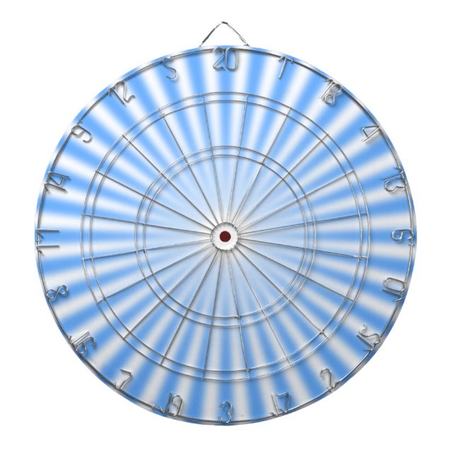 Light Blue und White Rays Dart Board Dartscheibe (vorne)