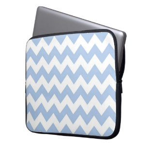 Light Blue und White Zigzag Laptopschutzhülle