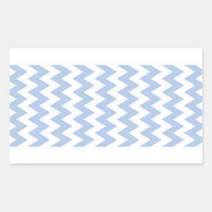 Light Blue und White Zigzag Rechteckiger Aufkleber
