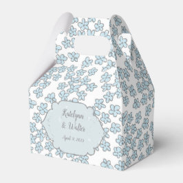 Light Blue Vergget-Me-Nots Doodle Wedding Geschenkschachtel