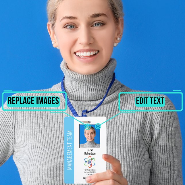 Light Blue Vertikal w Strip Security ID Employee Ausweis (Please enjoy our badge and see all colors and shapes in the collection.)