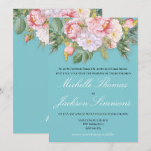 Light Blue Vintag Pink Roses Romantische Hochzeit