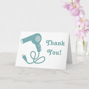 Light Blue Vintage Hairdryer Custom Thank You Karte