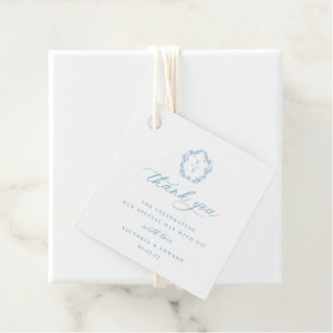 Light Blue Wappen Monogram Wedding Vielen Dank Geschenkanhänger