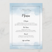 Light Blue Watercolor Black Script Wedding