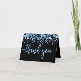 Light Blue Watercolor Confetti Wedding Vielen Dank Dankeskarte