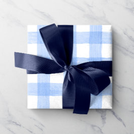 Light Blue Watercolor Gingham Wrapping Paper Geschenkpapier