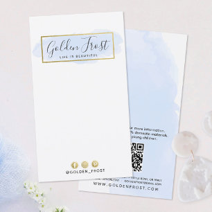 Light Blue Watercolor Gold Earring Juwelier Displa Visitenkarte