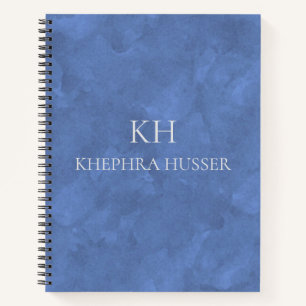 Light Blue Watercolor Monogram Notizbuch