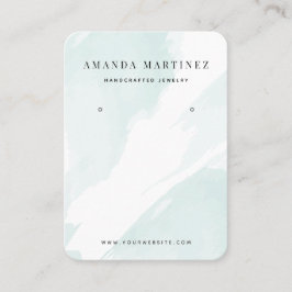 Light Blue Watercolor Orange Business Card Visitenkarte