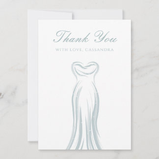 Light Blue Wedding Dress Danke Card Einladung