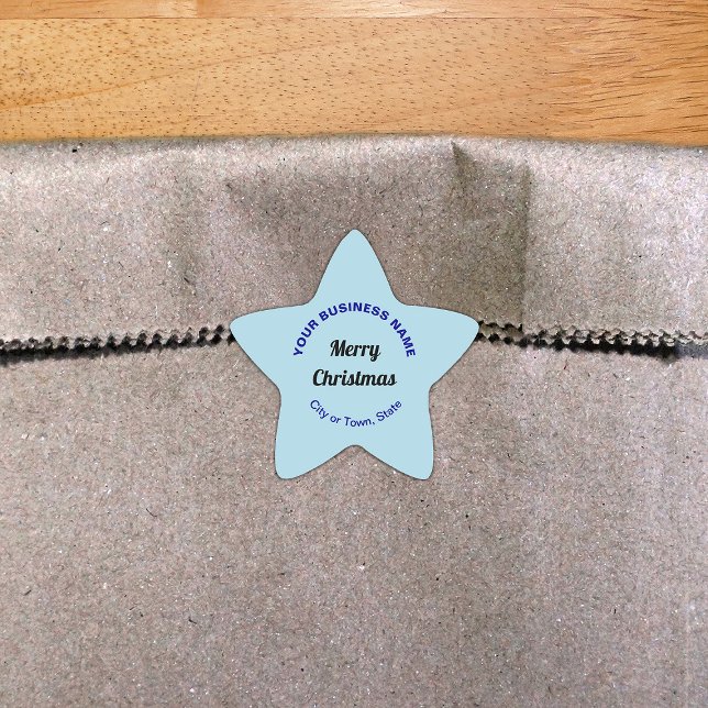 Light Blue Weihnachts Business Star Shape Sticker (Von Creator hochgeladen)