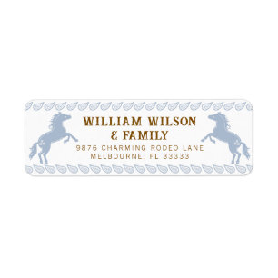 Light Blue Western Rodeo Horse Rücksendeadresse La