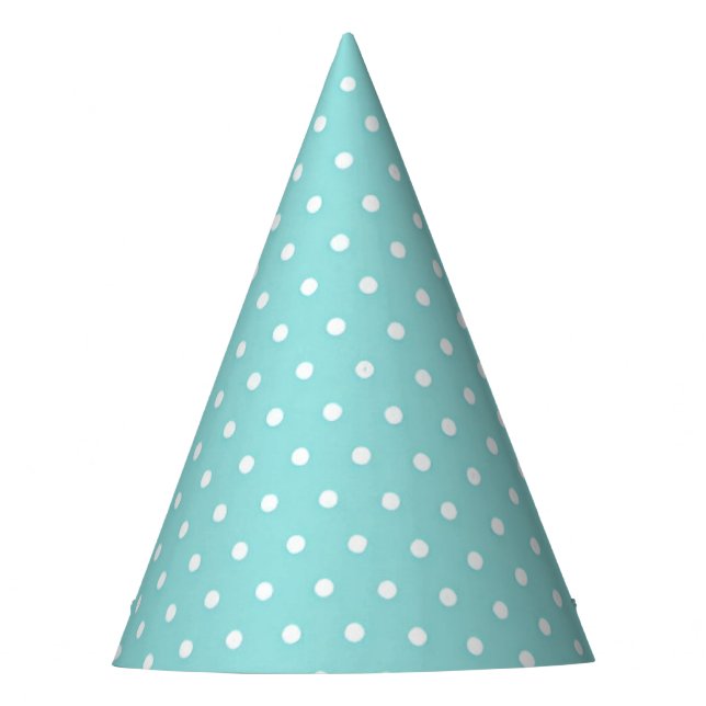 Light Blue White Dots Party Hat Partyhütchen (Vorderseite)