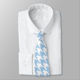 Light Blue & White Hahnentrittmuster Necktie Krawatte