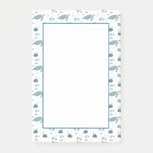 Light Blue White Sea Turtle Meereswelt Print Post-it Klebezettel