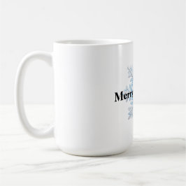 Light Blue White Snowflakes Weihnachten Kaffeetasse