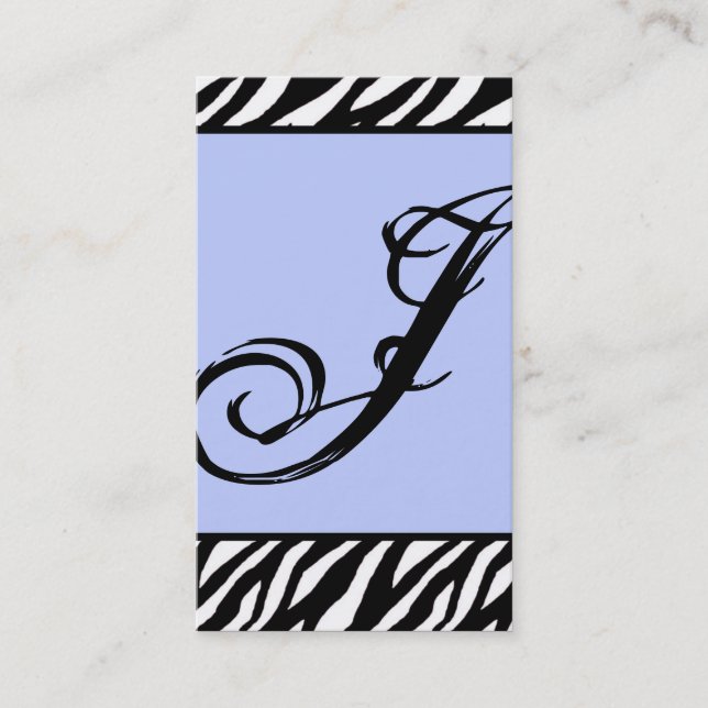 Light Blue White Zebra Print Pattern Business Card Visitenkarte (Vorderseite)