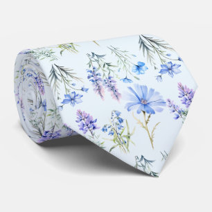 Light Blue Wildblumen Neck Tie Krawatte