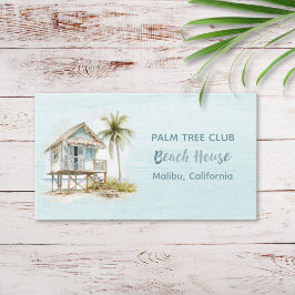 Light Blue Wood Rustic Beach House Business Card Visitenkarte