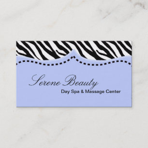 Light Blue Zebra Print Animal Business Card Visitenkarte