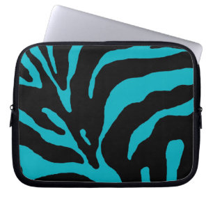 Light Blue Zebra Stripe Animal Print Laptopschutzhülle