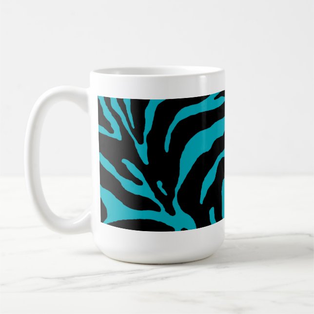 Light Blue Zebra Stripe Animal Print Tasse (Links)