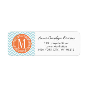 Light Blue Zickzack Zigzag Personalisiert Monogram