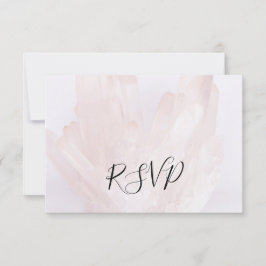 Light Blush Pink Crystals Wedding RSVP Replik Card Karte