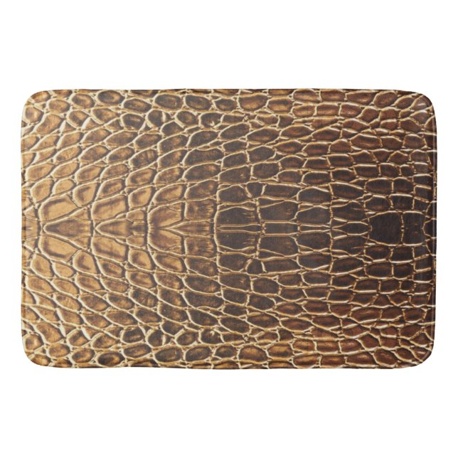 Light Brown Alligator Skin Print Badematte (Vorderseite)