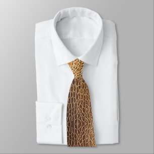 Light Brown Alligator Skin Print Neck Tie Krawatte