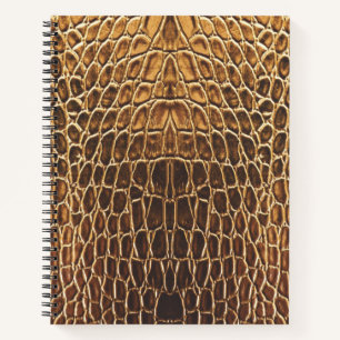 Light Brown Alligator Skin Print Spiral Notebook Notizbuch