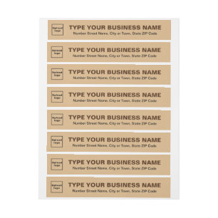 Light Brown Business Wrap rund um das Adressetiket Rundum-Adressaufkleber