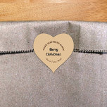 Light Brown Christmas Business Heart Shape Sticker<br><div class="desc">Frohe Weihnachten! Einer der bekanntesten Feiertage des Jahres. Es ist auch eine der besten Jahreszeiten für Werbung für Ihr Unternehmen. Herzform Aufkleber mit fröhlichen Weihnachtsgrüßen, Ihrem Firmennamen, Stadt oder Stadt und Staat. Sie können es als Zubehör für Ihr Produktverpackungsmaterial verwenden, um Ihren Produktnamen zu fördern. Sie können es auch als...</div>