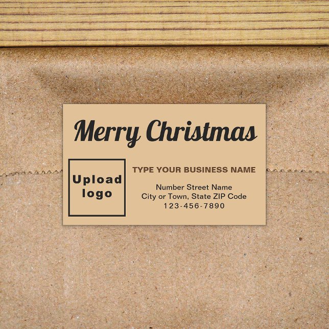 Light Brown Christmas Business Rectangle Sticker (Von Creator hochgeladen)