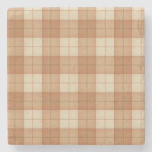 Light Brown Kariert Tartan Steinuntersetzer