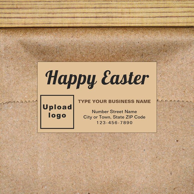 Light Brown Oaster Business Rectangle Sticker (Business Easter greeting on light brown rectangle sticker)