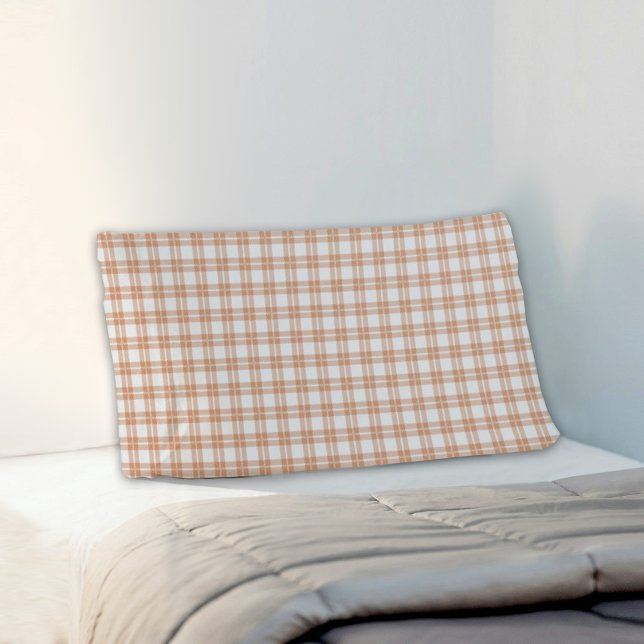 Light Brown Plaid Pattern Pillowcase Kissenbezug (Von Creator hochgeladen)